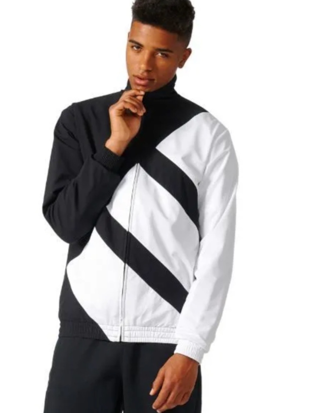 Adidas Originals Berlin Bold Track Jacket Black White Big 3 Stripes Size Small
